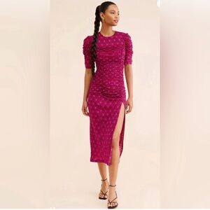 Free People Briella Ruched Midi Dress